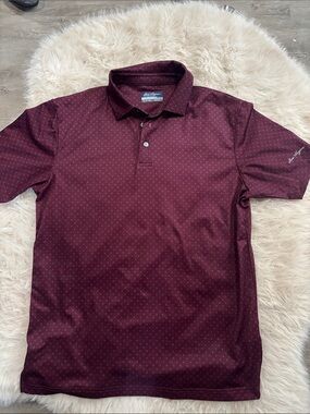 Ben Hogan Maroon Polo with Micro Dot Pattern